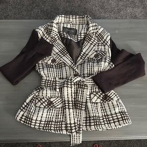 Off white & dark brown jacket/blouse